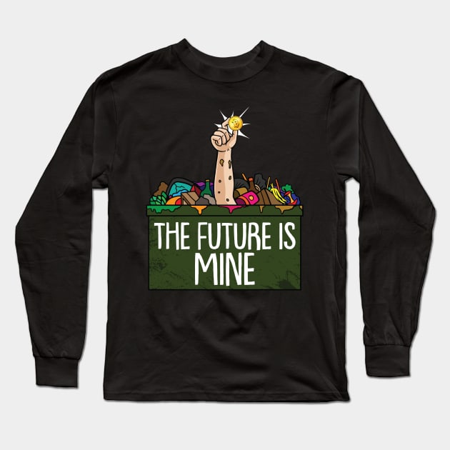 The Future is mine Crypto Miner Hodl BTC Blockchain Bitcoin Long Sleeve T-Shirt by Riffize